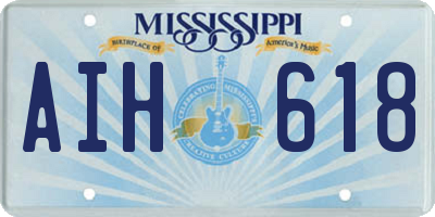 MS license plate AIH618