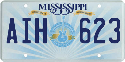 MS license plate AIH623