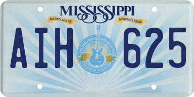 MS license plate AIH625
