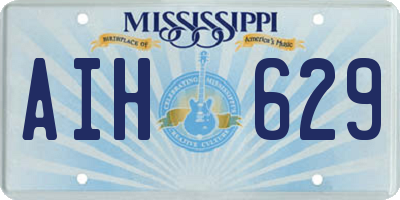 MS license plate AIH629