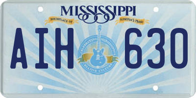 MS license plate AIH630