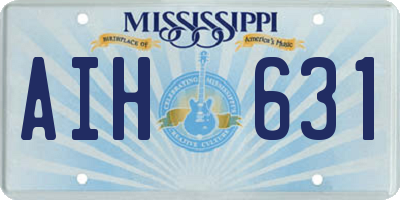 MS license plate AIH631