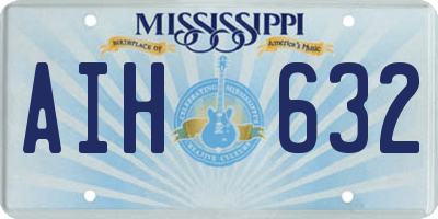MS license plate AIH632