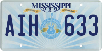 MS license plate AIH633