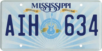MS license plate AIH634