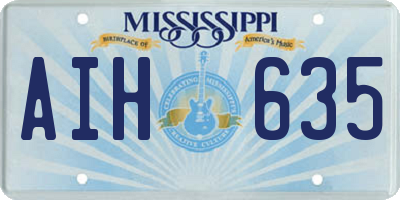 MS license plate AIH635