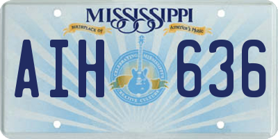 MS license plate AIH636
