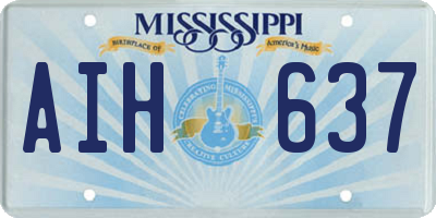 MS license plate AIH637