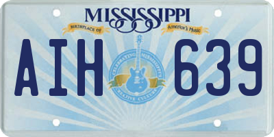 MS license plate AIH639