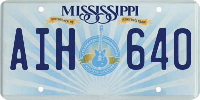 MS license plate AIH640