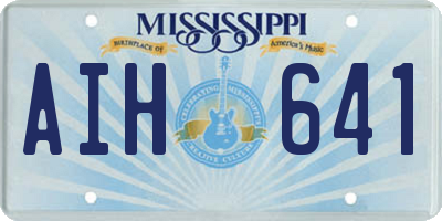 MS license plate AIH641