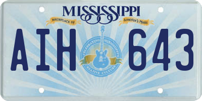 MS license plate AIH643