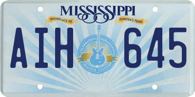 MS license plate AIH645