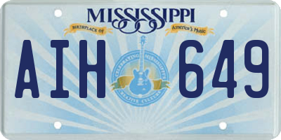 MS license plate AIH649