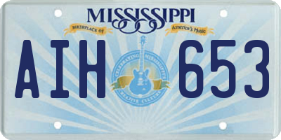 MS license plate AIH653