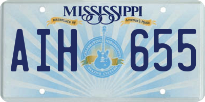 MS license plate AIH655
