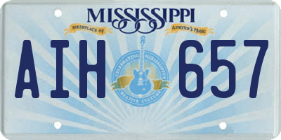 MS license plate AIH657