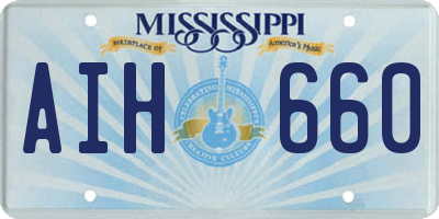 MS license plate AIH660