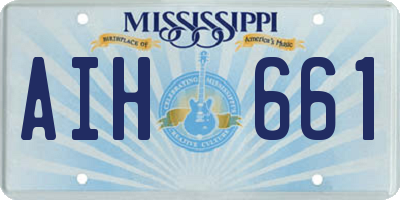 MS license plate AIH661