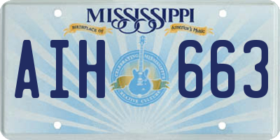 MS license plate AIH663