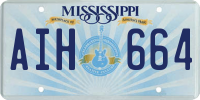 MS license plate AIH664