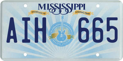 MS license plate AIH665