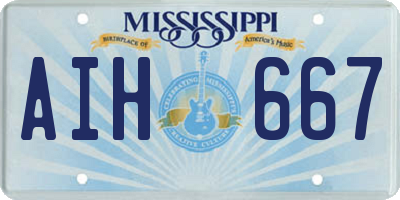 MS license plate AIH667