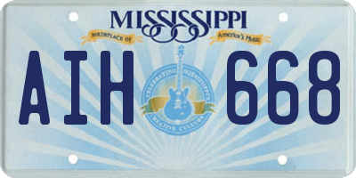 MS license plate AIH668