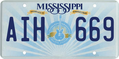 MS license plate AIH669