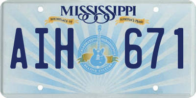 MS license plate AIH671
