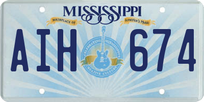 MS license plate AIH674