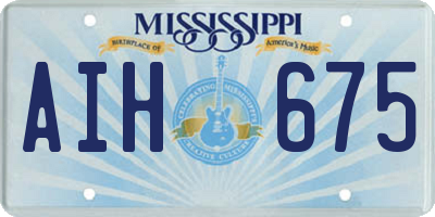 MS license plate AIH675