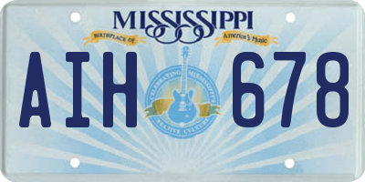 MS license plate AIH678