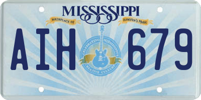 MS license plate AIH679