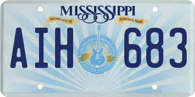 MS license plate AIH683