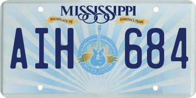 MS license plate AIH684