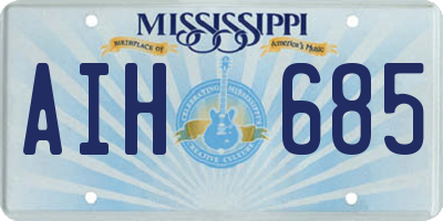 MS license plate AIH685