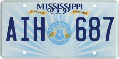 MS license plate AIH687