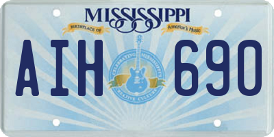MS license plate AIH690