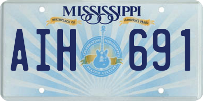 MS license plate AIH691