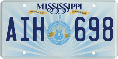 MS license plate AIH698
