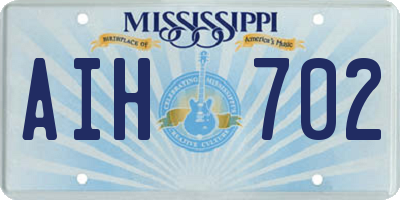 MS license plate AIH702