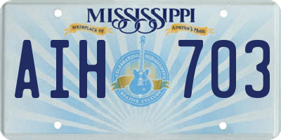 MS license plate AIH703