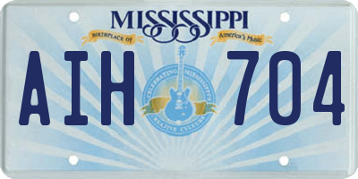 MS license plate AIH704