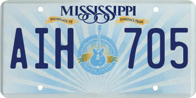 MS license plate AIH705