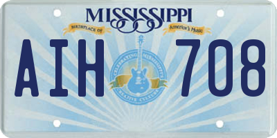 MS license plate AIH708