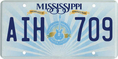 MS license plate AIH709