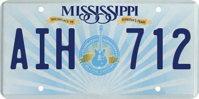 MS license plate AIH712