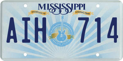 MS license plate AIH714