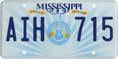 MS license plate AIH715